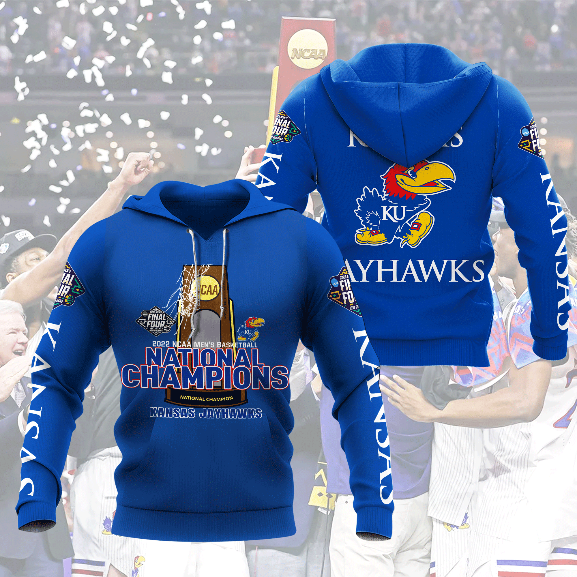 3D All Over Printed Ncaa Kansas Jayhawks Champions 3D All Over Printed Sweatshirt, Hoodie, Zip Hoodie | Ncaa Fan Gear For Men, Women