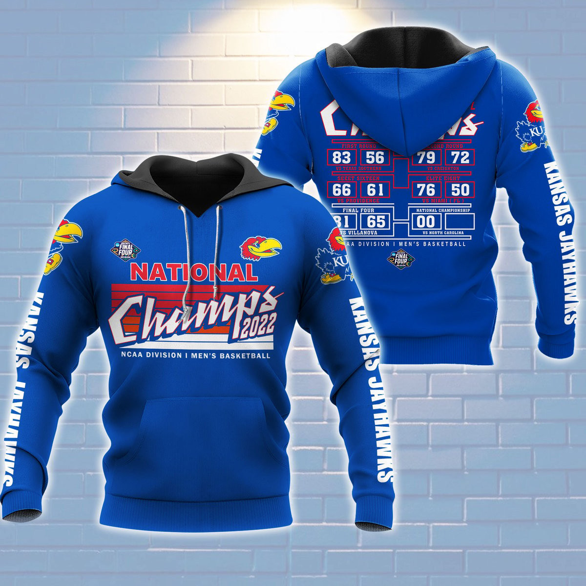 3D All Over Printed Ncaa Kansas Jayhawks Champions 3D All Over Printed Sweatshirt, Hoodie, Zip Hoodie | Ncaa Fan Gear For Men, Women