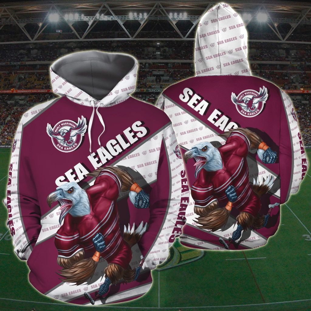 3D Hoodie Manly Warringah Sea Eagles - Nrl 3D All Over Printed Sweatshirt, Hoodie, Zip Hoodie | Nfl Fan Gear For Men, Women