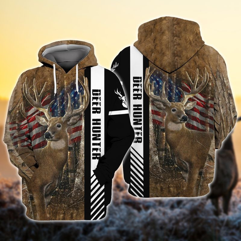4th Of July Independence Day Deer Hunting 3D All Over Printed Sweatshirt, Hoodie, Zip Hoodie | Fan Apparel For Men, Women