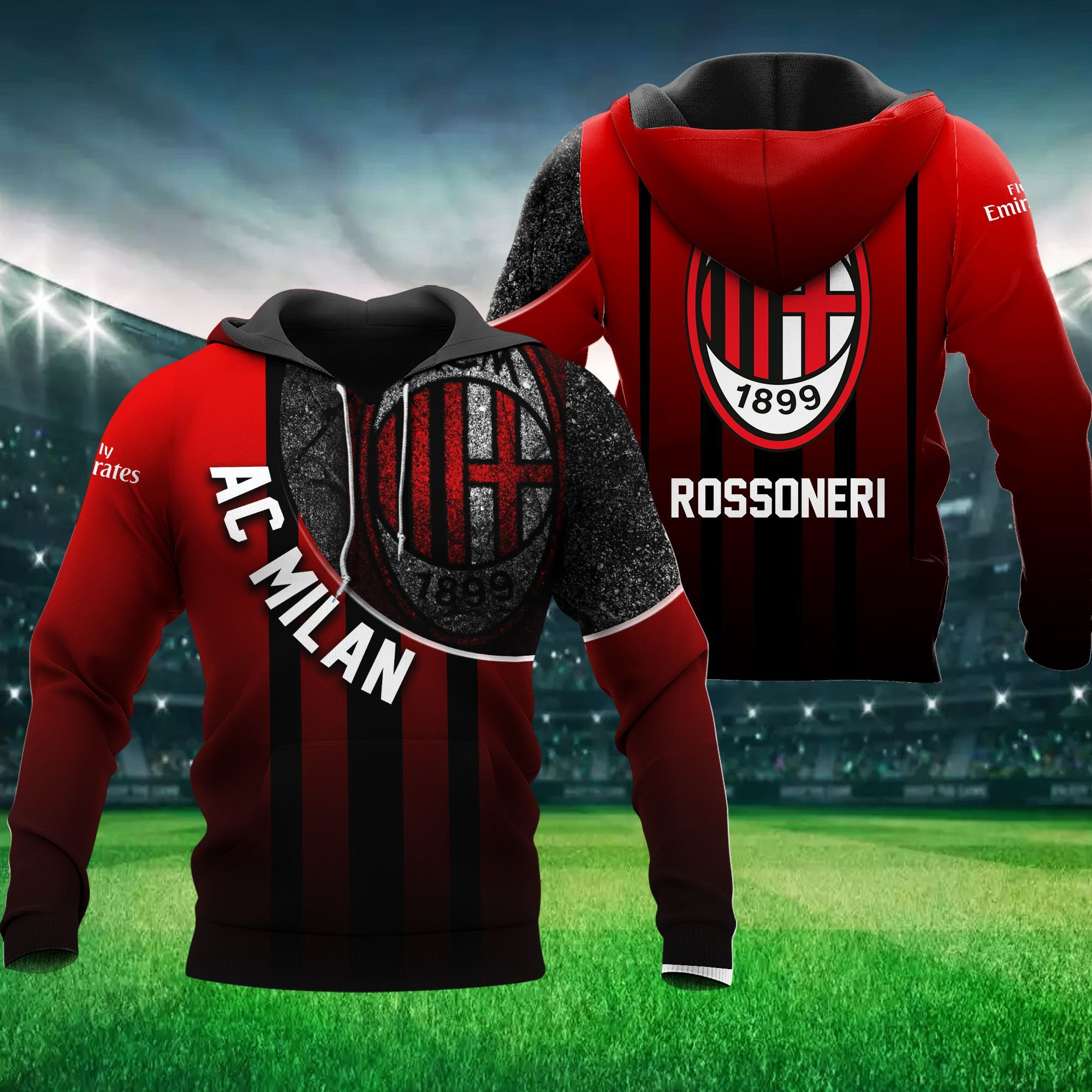 Ac Milan Rossoneri Unisex 3D All Over Printed Sweatshirt, Hoodie, Zip Hoodie | Fan Apparel For Men, Women