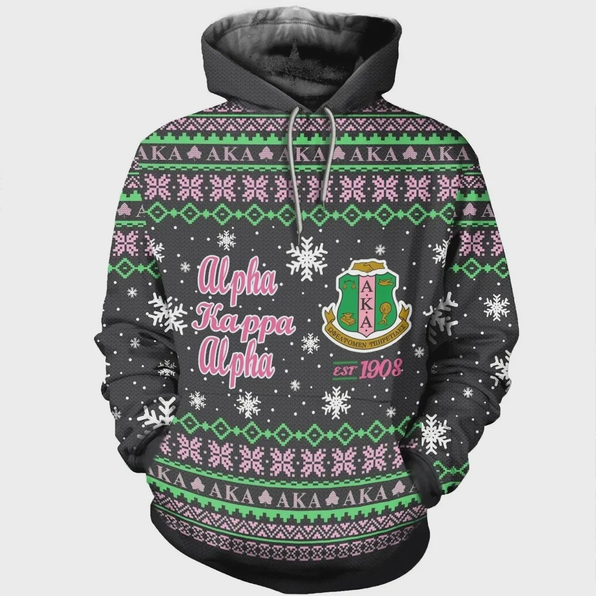 Africa Zone - Christmas Ivy Alpha Kappa Alpha 1908 3D All Over Printed Sweatshirt, Hoodie, Zip Hoodie | Fan Apparel For Men, Women