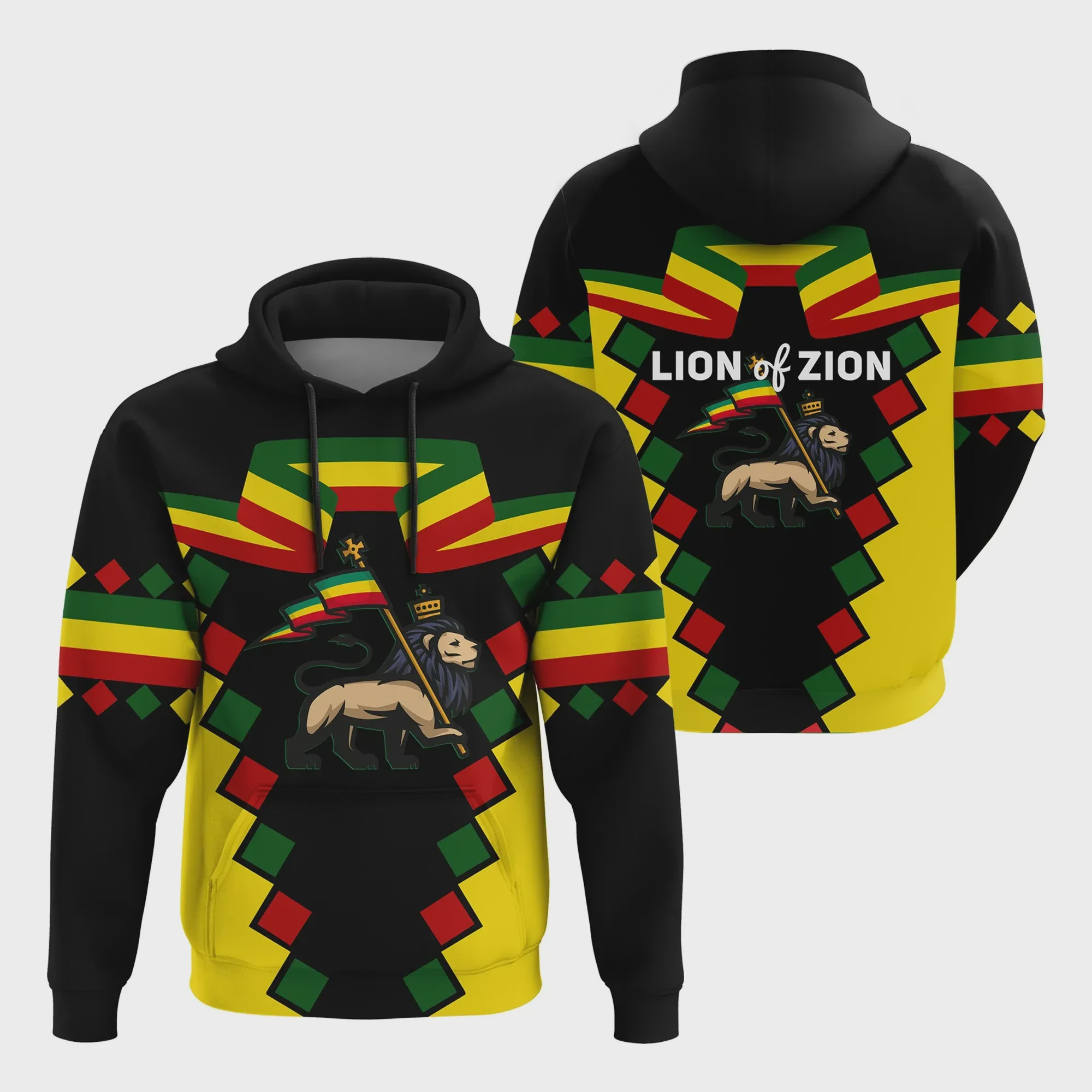 Africa Zone - Ethiopia Lion Of Zion 3D All Over Printed Sweatshirt, Hoodie, Zip Hoodie | Fan Apparel For Men, Women