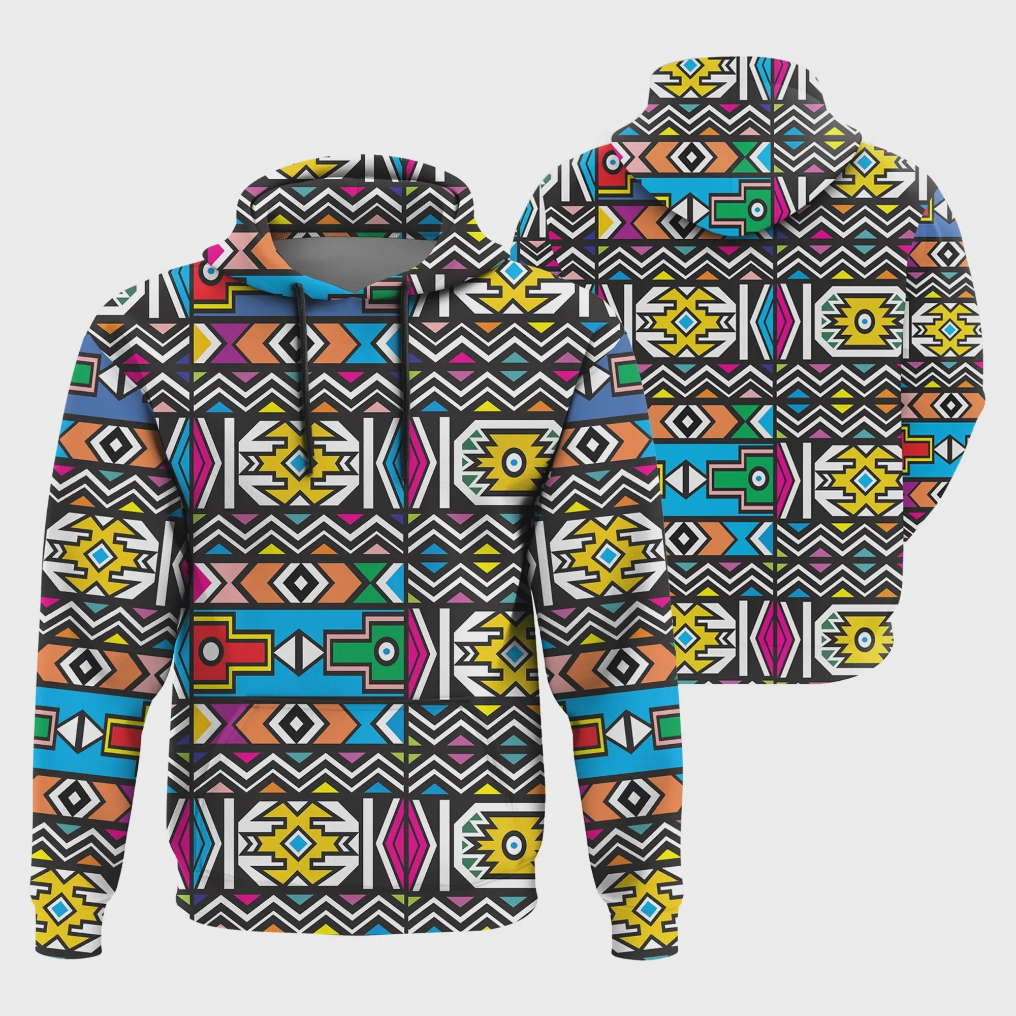 Africa Zone - Retro Southern African Ndebele 3D All Over Printed Sweatshirt, Hoodie, Zip Hoodie | Fan Apparel For Men, Women