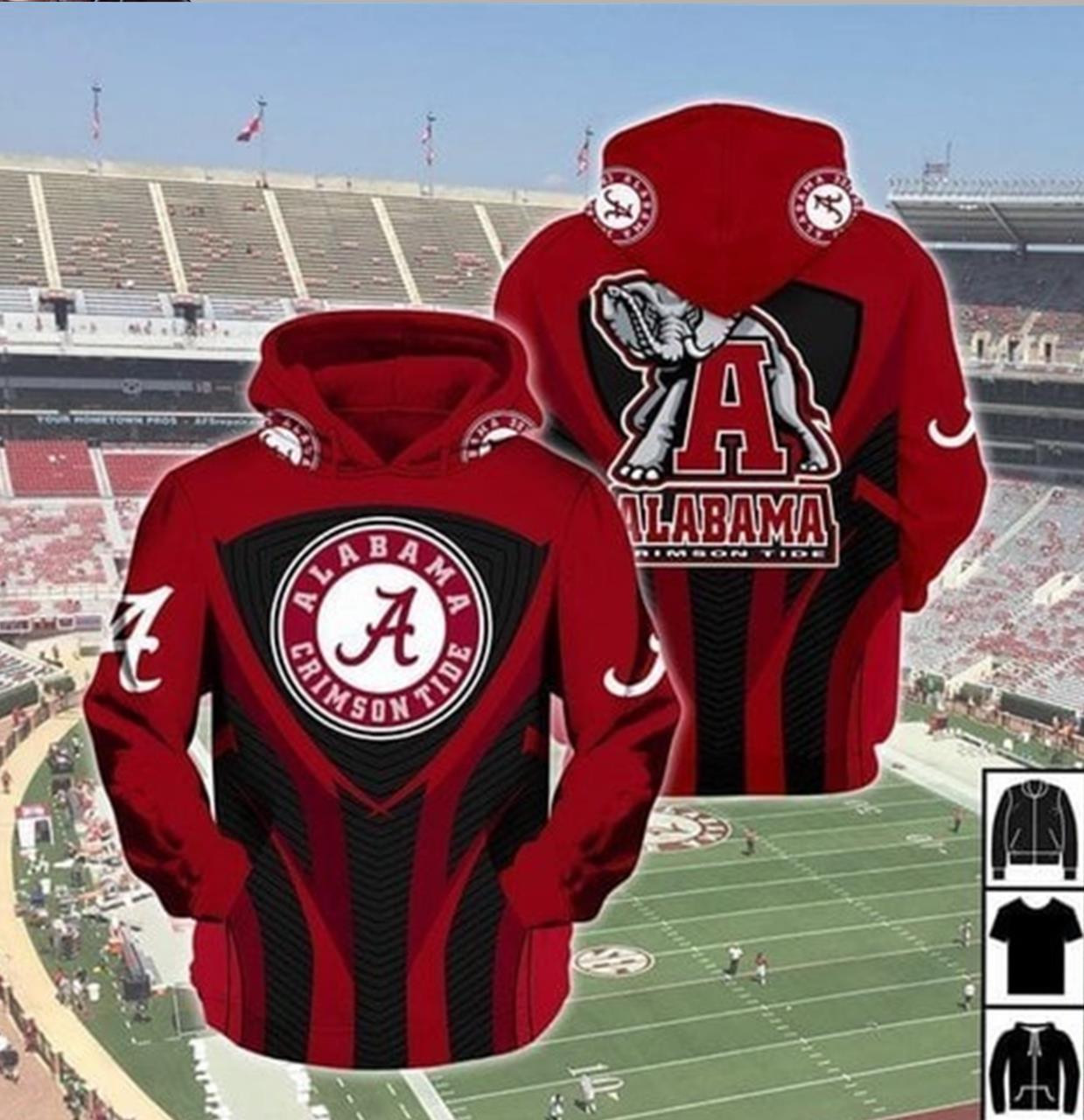 Alabama Crimson Tide 3D All Over Printed Sweatshirt, Hoodie, Zip Hoodie | Ncaa Fan Gear For Men, Women