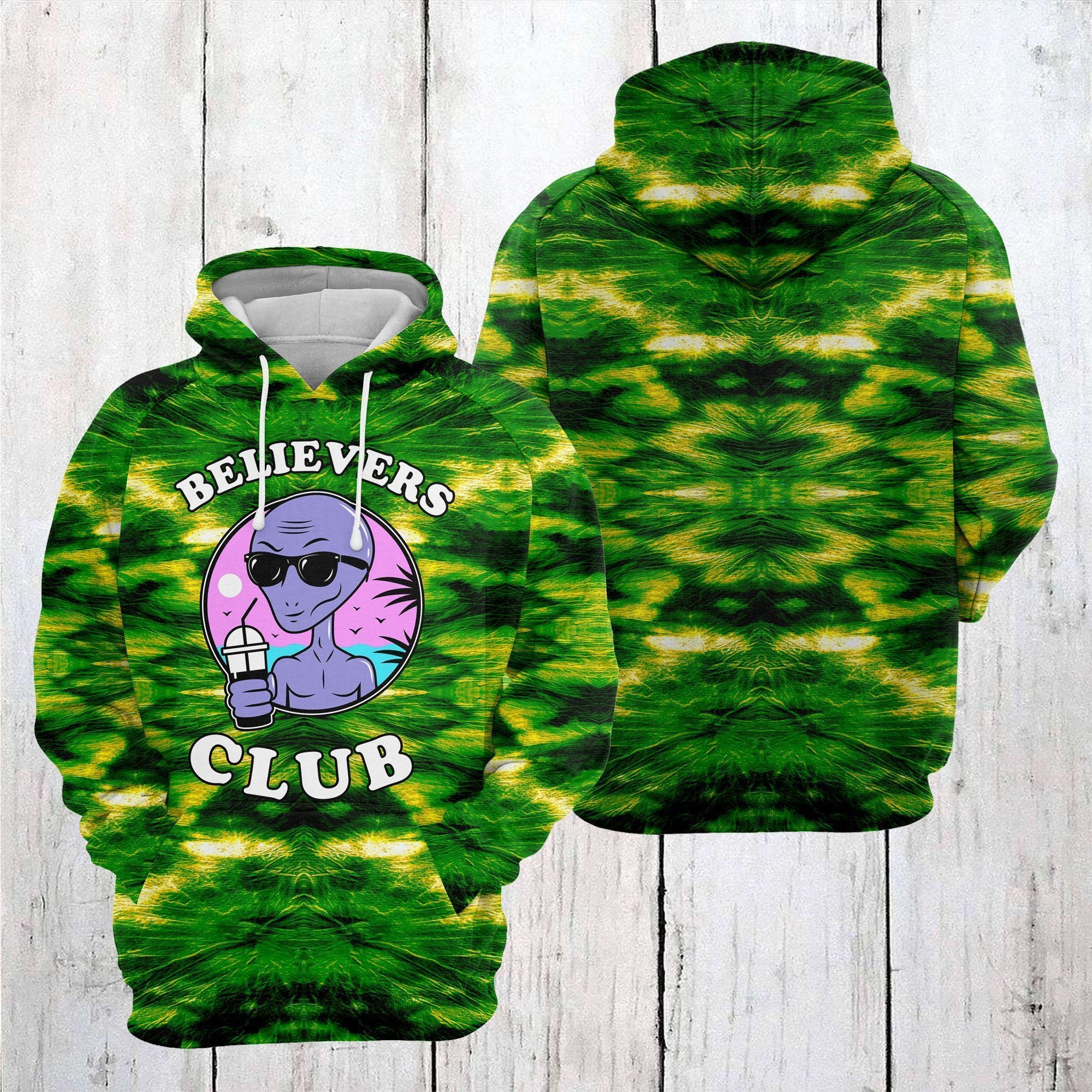 Alien Believe Club 3D All Over Printed Sweatshirt, Hoodie, Zip Hoodie | Fan Apparel For Men, Women