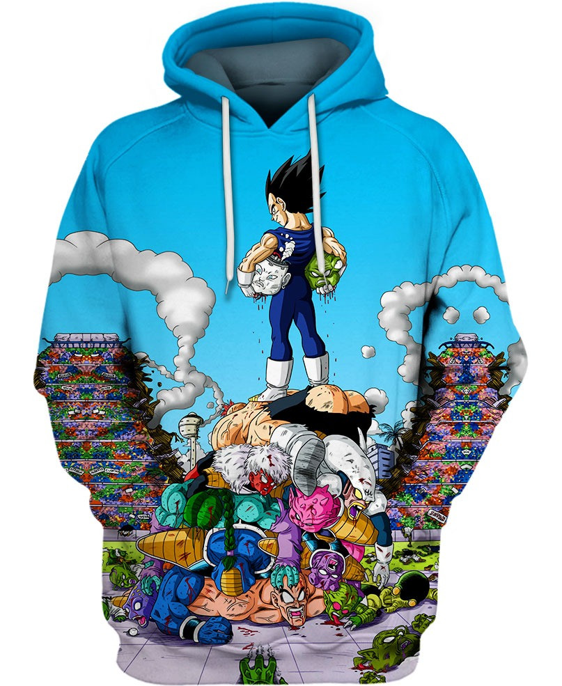All Kills Of Vegeta 3D All Over Printed Sweatshirt, Hoodie, Zip Hoodie | Fan Apparel For Men, Women