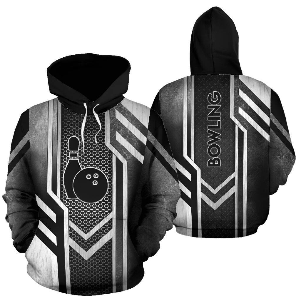 Amazing Black Grey Bowling 3D All Over Printed Sweatshirt, Hoodie, Zip Hoodie | Fan Apparel For Men, Women