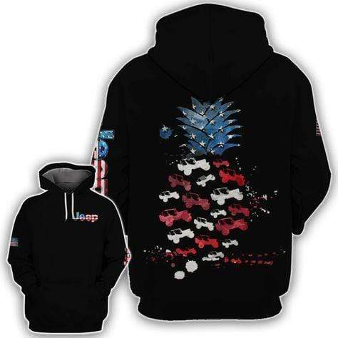 American Jeep Pineapple 3D All Over Printed Sweatshirt, Hoodie, Zip Hoodie | Fan Apparel For Men, Women