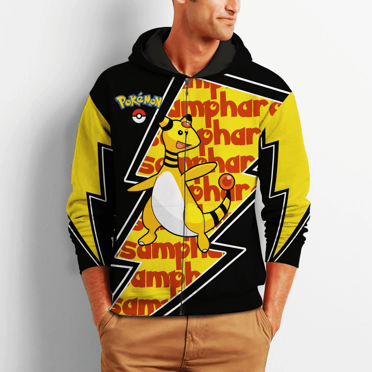 Ampharos Pokemon 3D All Over Printed Sweatshirt, Hoodie, Zip Hoodie | Special Edition Fan Apparel For Men, Women