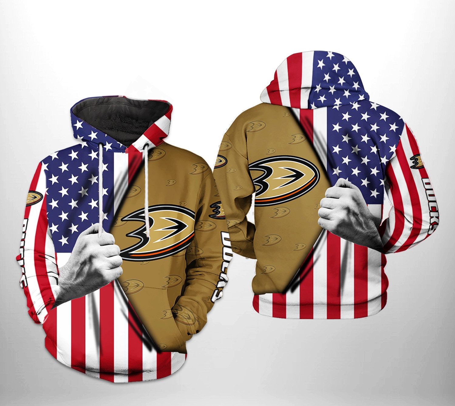 Anaheim Ducks Nhl Us Flag 3D All Over Printed Sweatshirt, Hoodie, Zip Hoodie | Nhl Fan Gear For Men, Women