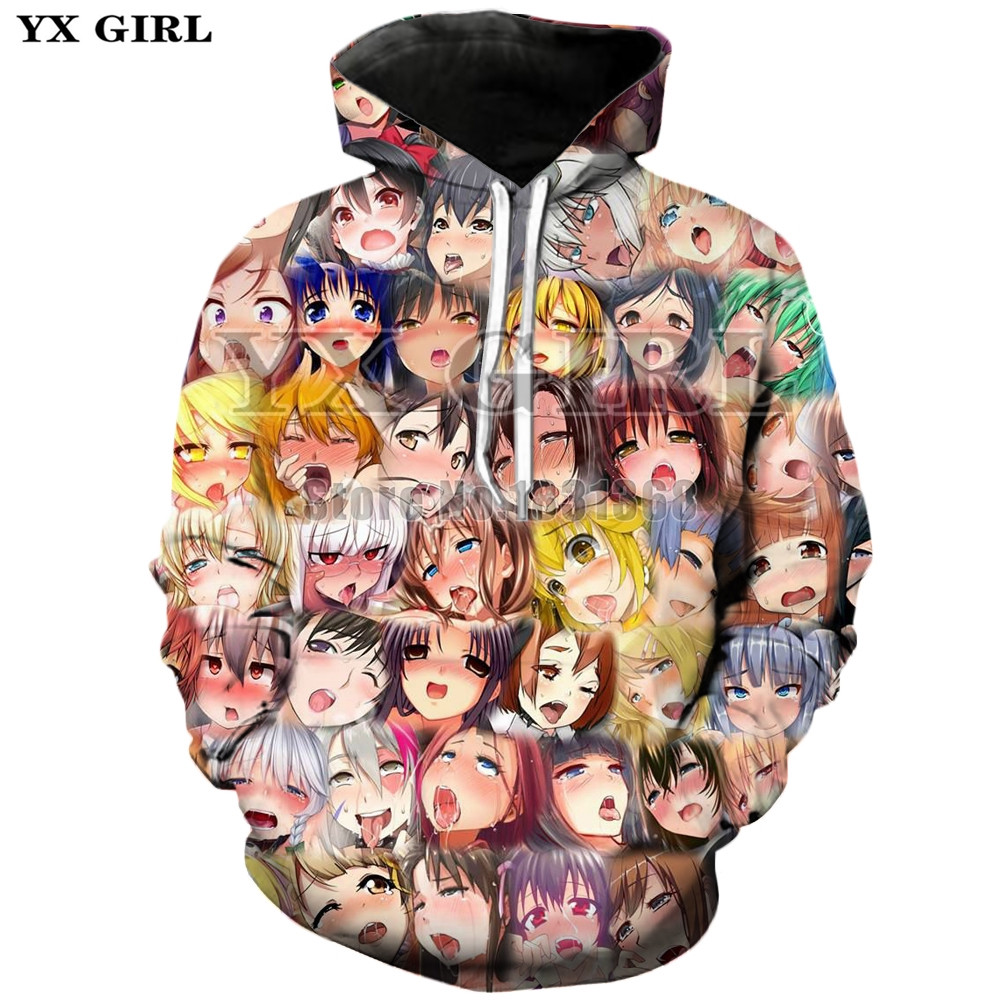 Animated Ahegao 3D All Over Printed Sweatshirt, Hoodie, Zip Hoodie | Fan Apparel For Men, Women