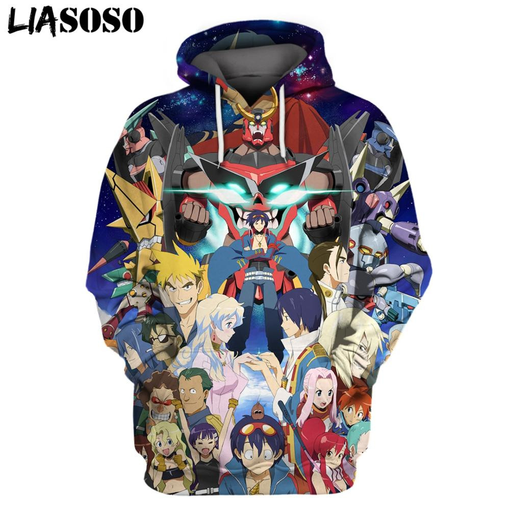Anime Gurren Lagann 3D All Over Printed Sweatshirt, Hoodie, Zip Hoodie | Fan Apparel For Men, Women