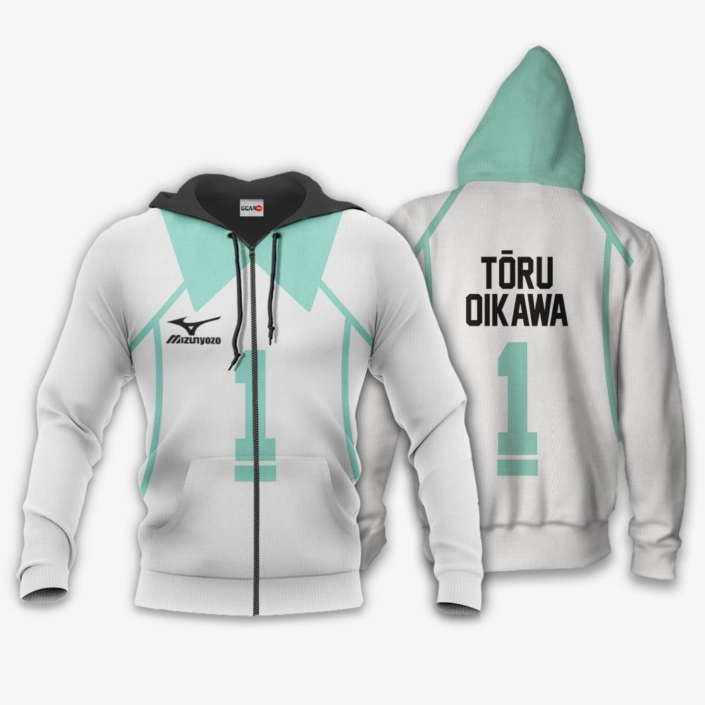 Aoba Johsai Toru Oikawa Num 1 Haikyuu Anime 3D All Over Printed Sweatshirt, Hoodie, Zip Hoodie | Fan Apparel For Men, Women