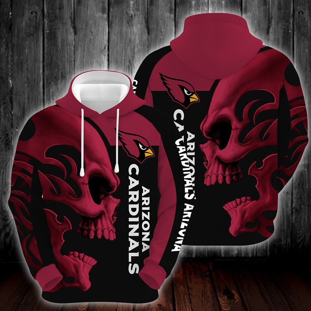 Arizona Cardinals Skull 3D All Over Printed Sweatshirt, Hoodie, Zip Hoodie | Nfl Special Edition Fan Gear For Men, Women