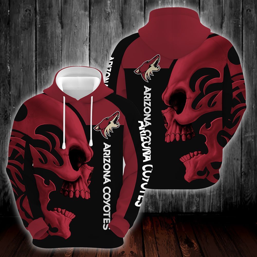 Arizona Coyotes Skull 3D All Over Printed Sweatshirt, Hoodie, Zip Hoodie | Nhl Special Edition Fan Gear For Men, Women