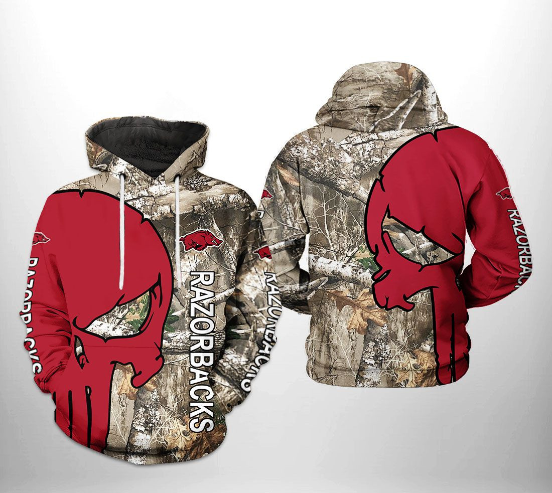 Arkansas Razorbacks Ncaa Camo Veteran Hunting 3D All Over Printed Sweatshirt, Hoodie, Zip Hoodie | Ncaa Fan Gear For Men, Women