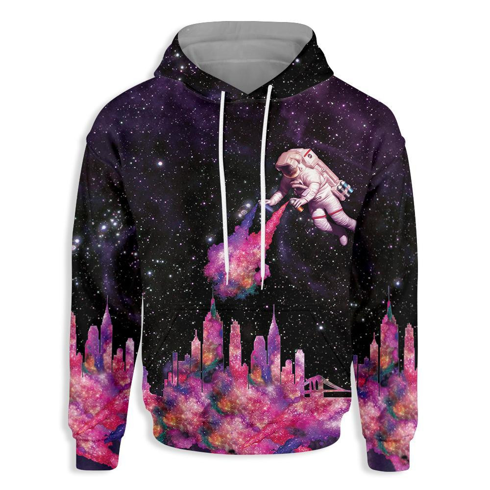 Astronaut Print City Galaxy 3D All Over Printed Sweatshirt, Hoodie, Zip Hoodie | Fan Apparel For Men, Women