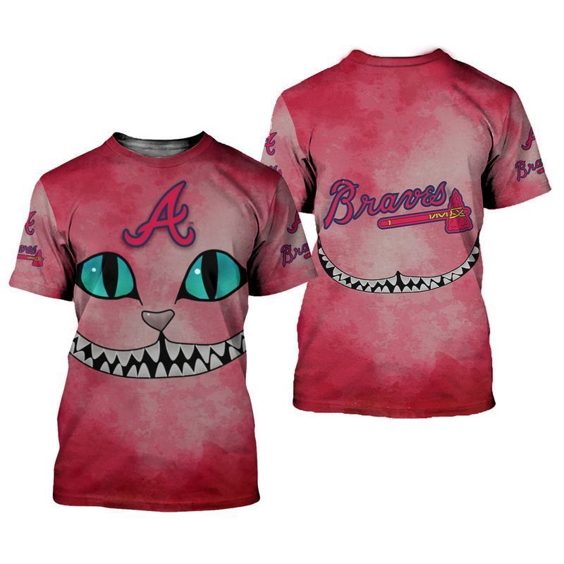 Atlanta Braves Cheshire Cat 3D All Over Printed Sweatshirt, Hoodie, Zip Hoodie | Mlb Special Edition Fan Gear For Men, Women