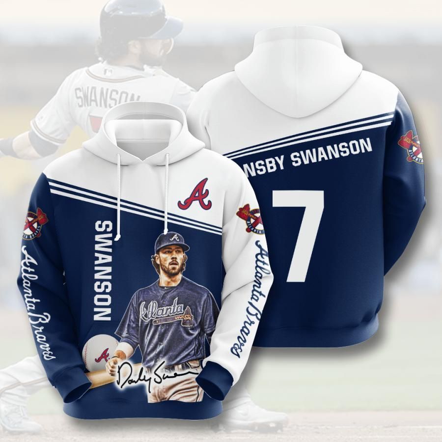 Atlanta Braves Dansby Swanson 7 3D All Over Printed Sweatshirt, Hoodie, Zip Hoodie | Mlb Fan Gear For Men, Women