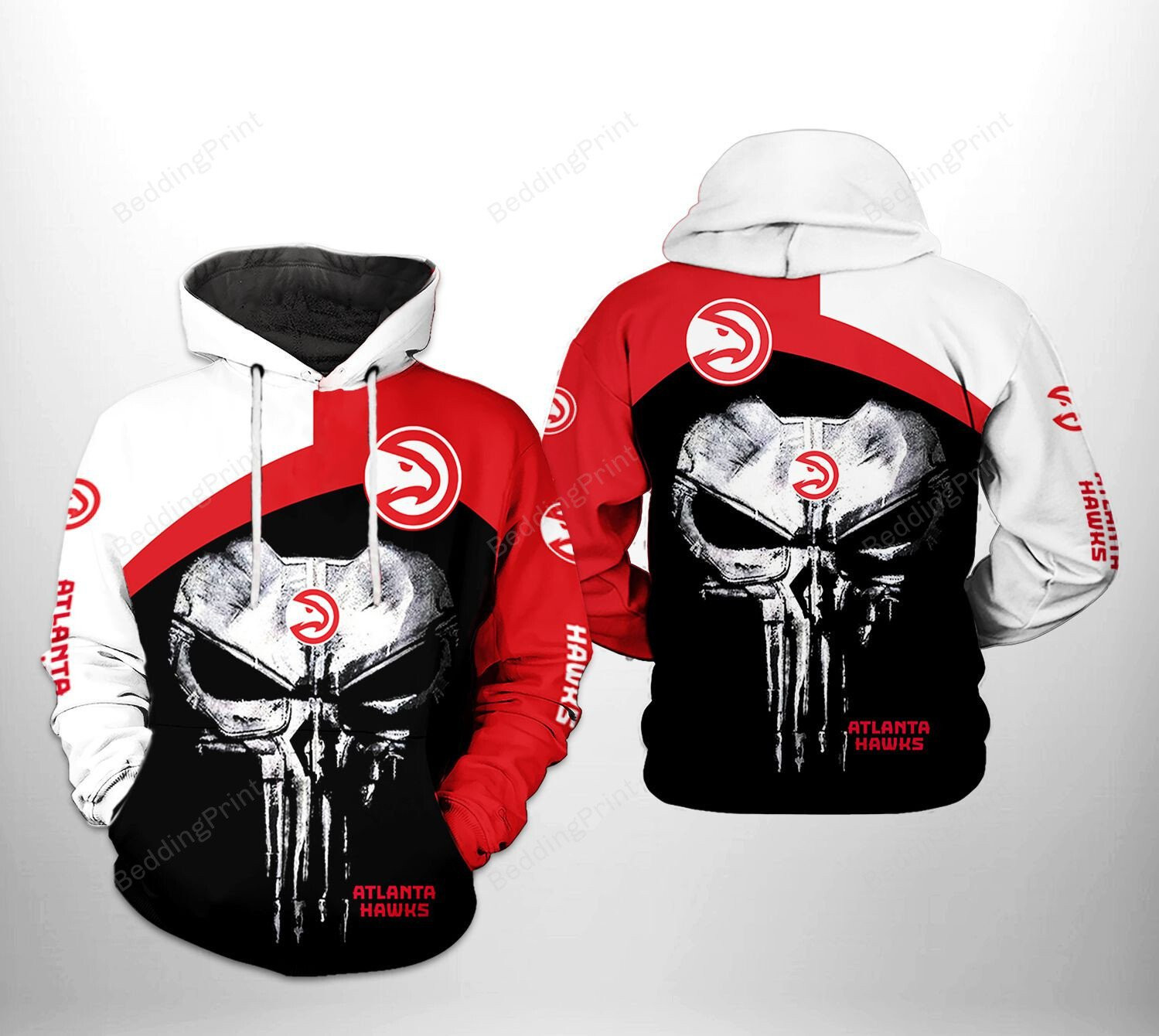 Atlanta Hawks Skull For Unisex 3D All Over Printed Sweatshirt, Hoodie, Zip Hoodie | Nba Special Edition Fan Gear For Men, Women
