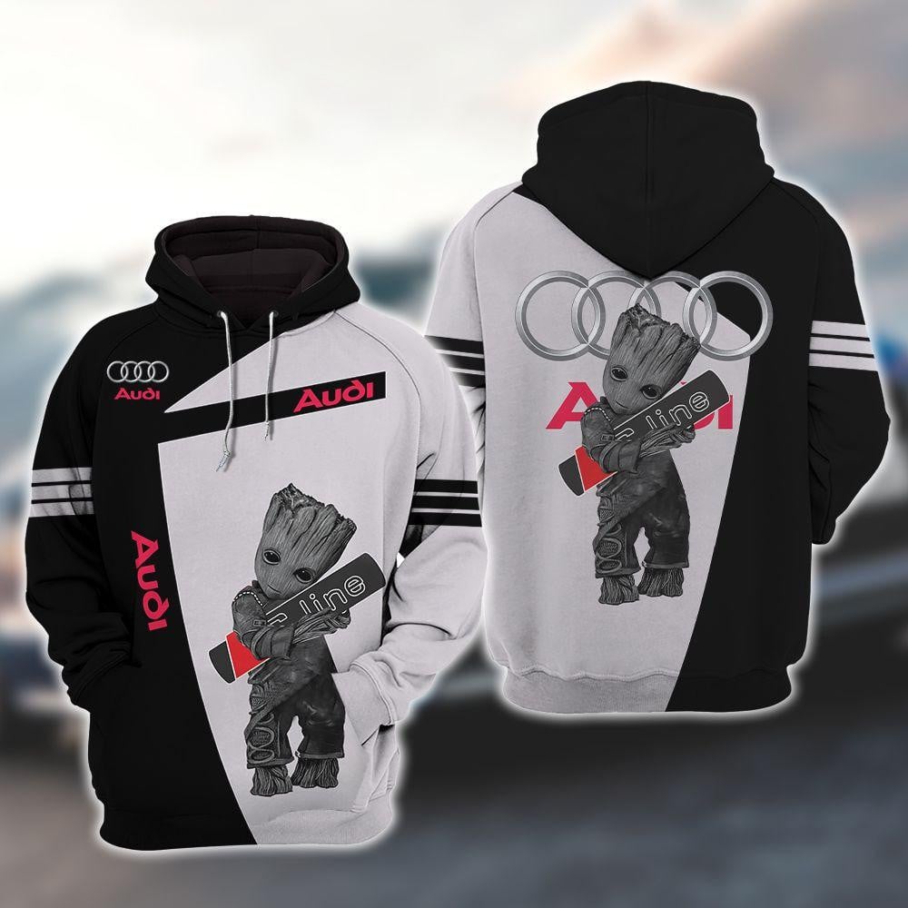 Audi S Line Car Baby Groot 3D All Over Printed Sweatshirt, Hoodie, Zip Hoodie | Fan Apparel For Men, Women