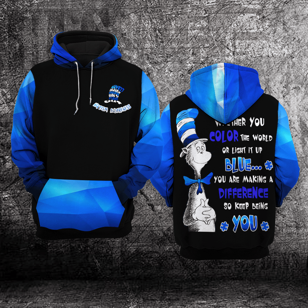 Autism Awareness Whether You Color The World Unisex 3D All Over Printed Sweatshirt, Hoodie, Zip Hoodie | Fan Apparel For Men, Women