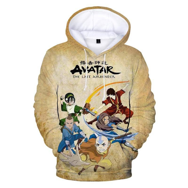 Avatar The Last Airbender Beige 3D All Over Printed Sweatshirt, Hoodie, Zip Hoodie | Fan Apparel For Men, Women