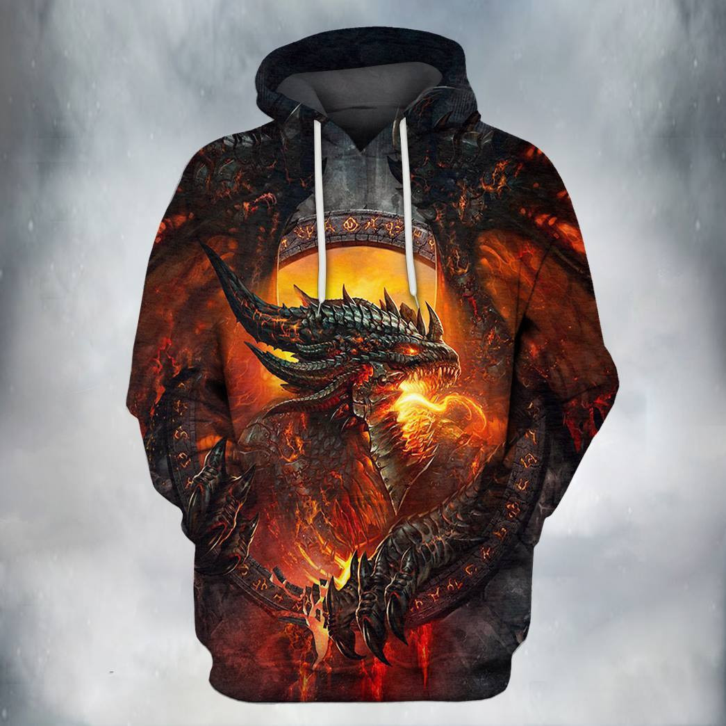 Awesome Fire Dragon 3D All Over Printed Sweatshirt, Hoodie, Zip Hoodie | Fan Apparel For Men, Women