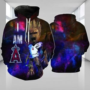 Baby Groot Los Angeles Angels 3D All Over Printed Sweatshirt, Hoodie, Zip Hoodie | Mlb Fan Gear For Men, Women