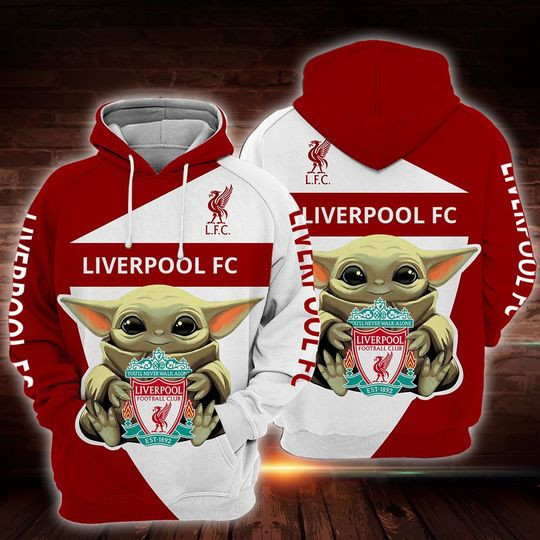 Baby Yoda Liverpool Gg Assortment Aop Hoodie 3D All Over Printed Sweatshirt, Hoodie, Zip Hoodie | Fan Apparel For Men, Women