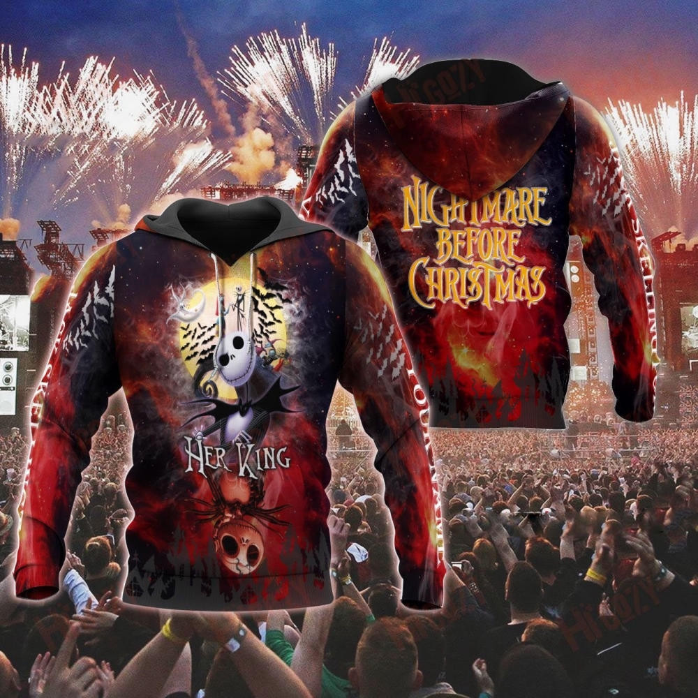 Baeelly The Nightmare Before Christmas Couple 3D All Over Printed Sweatshirt, Hoodie, Zip Hoodie | Fan Apparel For Men, Women