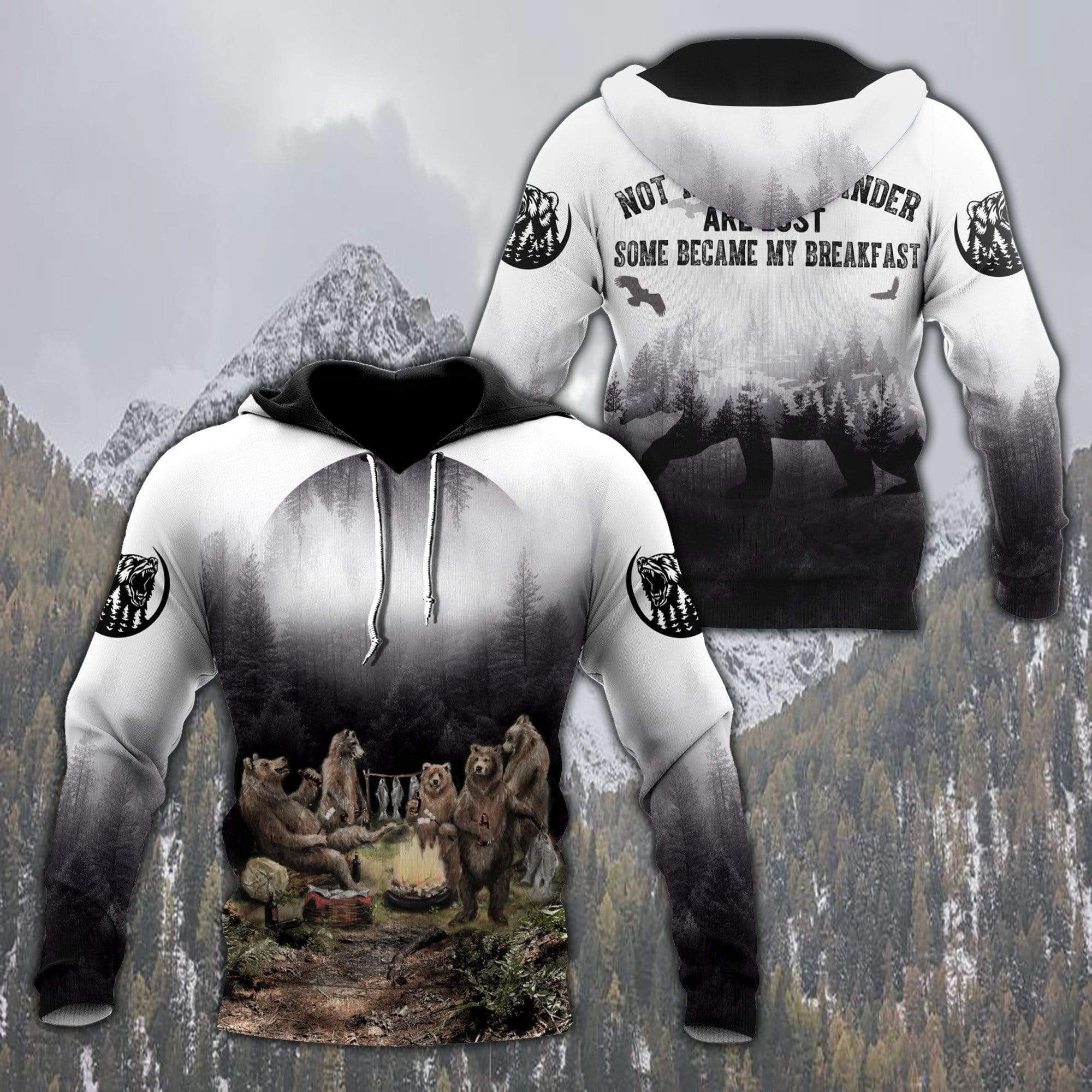 Bears Camping Not All Who Wander Are Lost 3D All Over Printed Sweatshirt, Hoodie, Zip Hoodie | Nfl Fan Gear For Men, Women