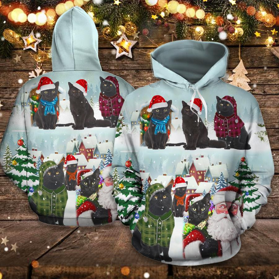 Black Cat Hoodie, Wool Unisex 3D All Over Printed Sweatshirt, Hoodie, Zip Hoodie | Fan Apparel For Men, Women