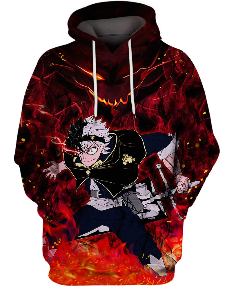 Black Clover Asta 3D All Over Printed Sweatshirt, Hoodie, Zip Hoodie | Fan Apparel For Men, Women