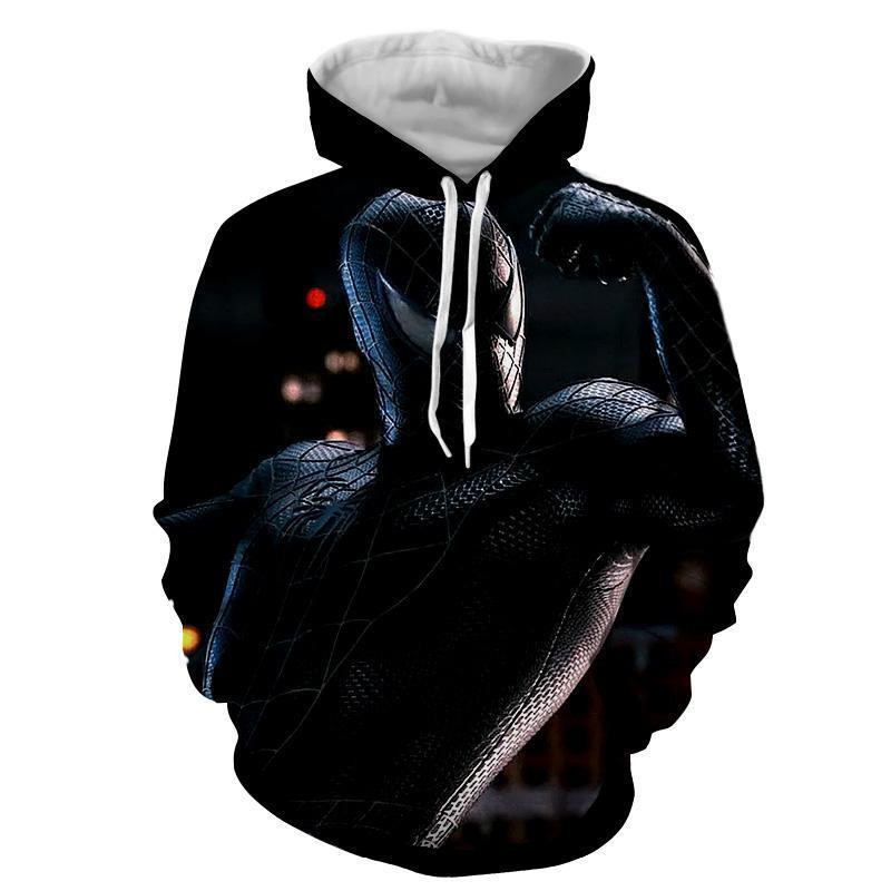Black Spiderman 3D All Over Printed Sweatshirt, Hoodie, Zip Hoodie | Fan Apparel For Men, Women