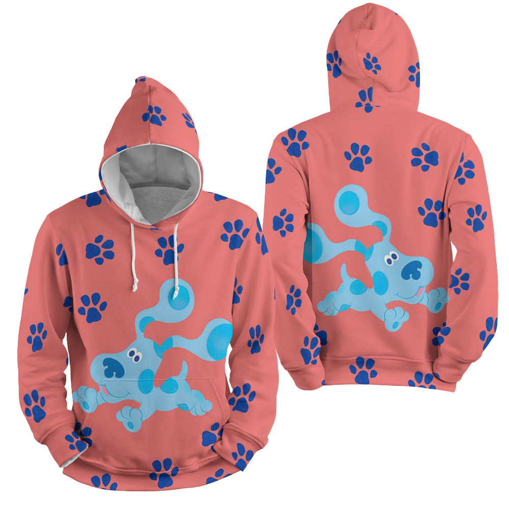 Blue's Clues Red Background 3D All Over Printed Sweatshirt, Hoodie, Zip Hoodie | Fan Apparel For Men, Women