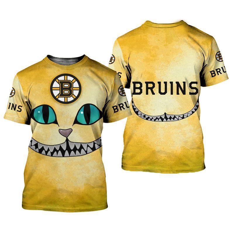 Boston Bruins Cheshire Cat 3D All Over Printed Sweatshirt, Hoodie, Zip Hoodie | Nhl Special Edition Fan Gear For Men, Women