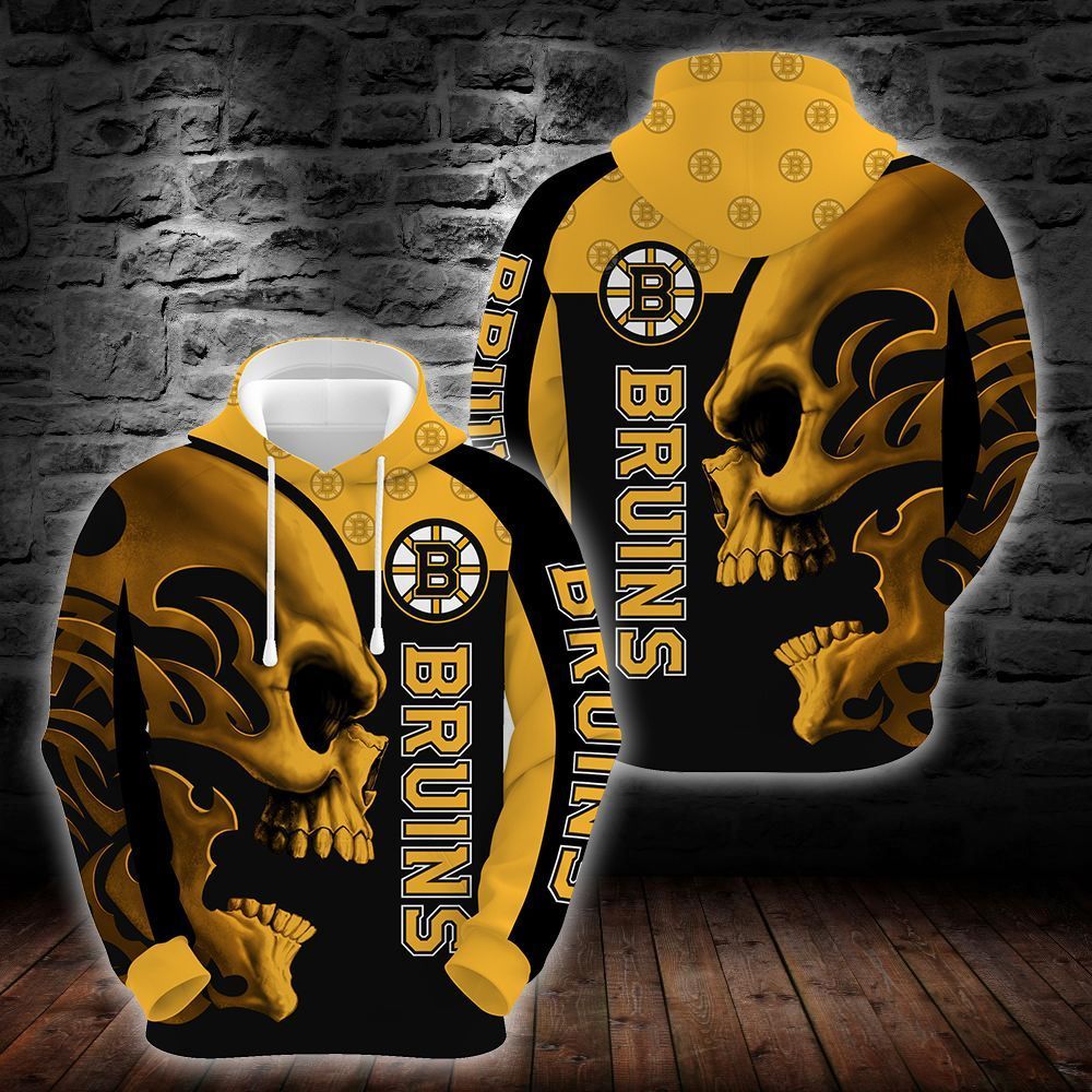 Boston Bruins Skull 3D All Over Printed Sweatshirt, Hoodie, Zip Hoodie | Nhl Special Edition Fan Gear For Men, Women