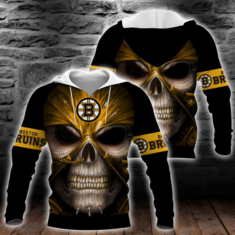 Boston Bruins Skull 3D All Over Printed Sweatshirt, Hoodie, Zip Hoodie | Nhl Special Edition Fan Gear For Men, Women
