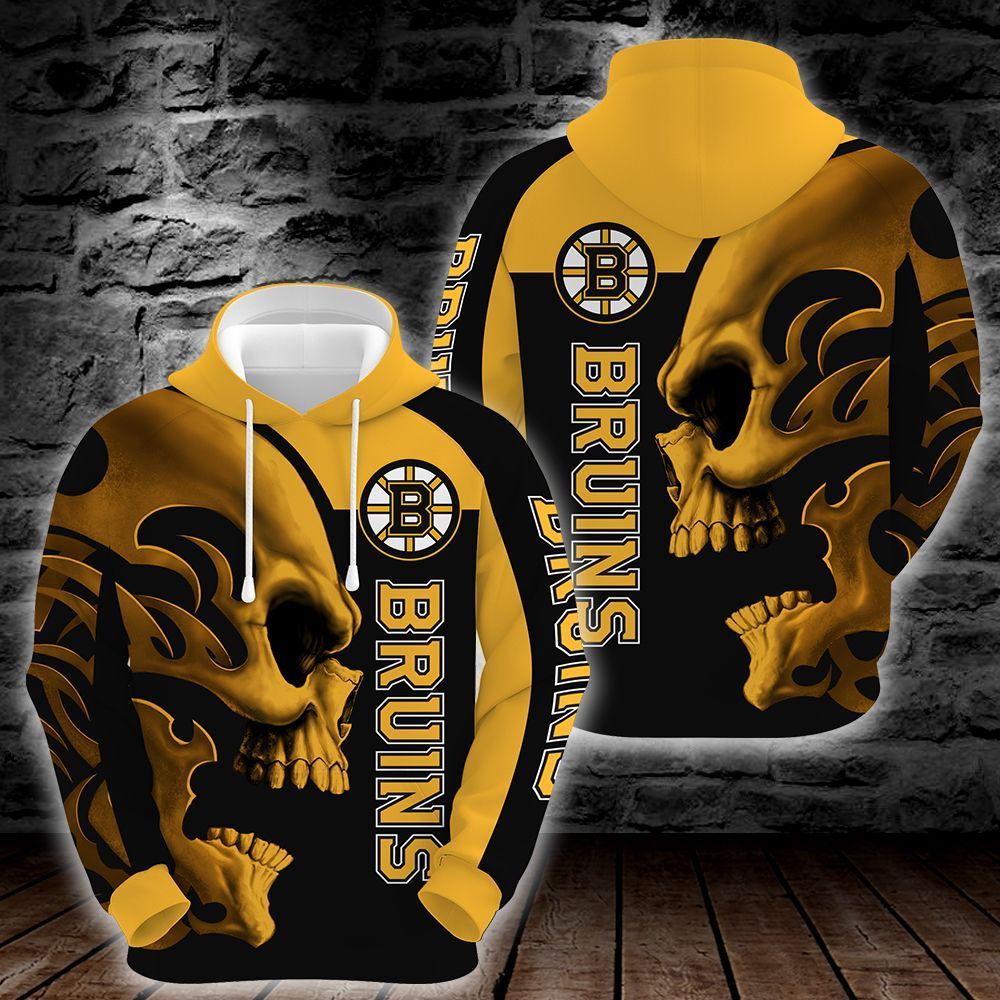 Boston Bruins Skull 3D All Over Printed Sweatshirt, Hoodie, Zip Hoodie | Nhl Special Edition Fan Gear For Men, Women