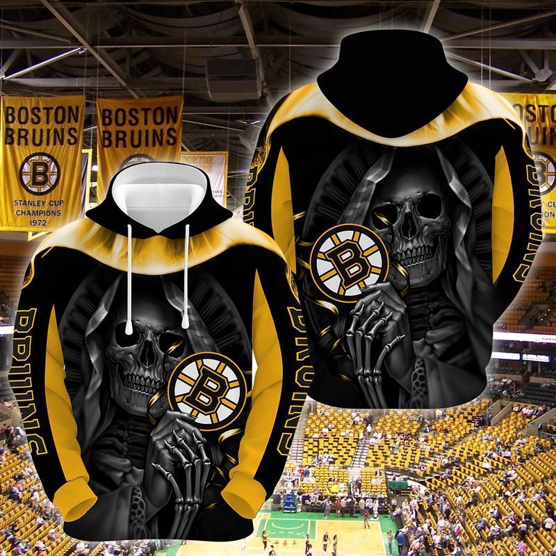 Boston Bruins Skull 3D All Over Printed Sweatshirt, Hoodie, Zip Hoodie | Nhl Special Edition Fan Gear For Men, Women