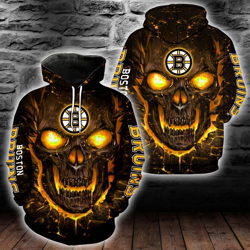 Boston Bruins Skull 3D All Over Printed Sweatshirt, Hoodie, Zip Hoodie | Nhl Special Edition Fan Gear For Men, Women