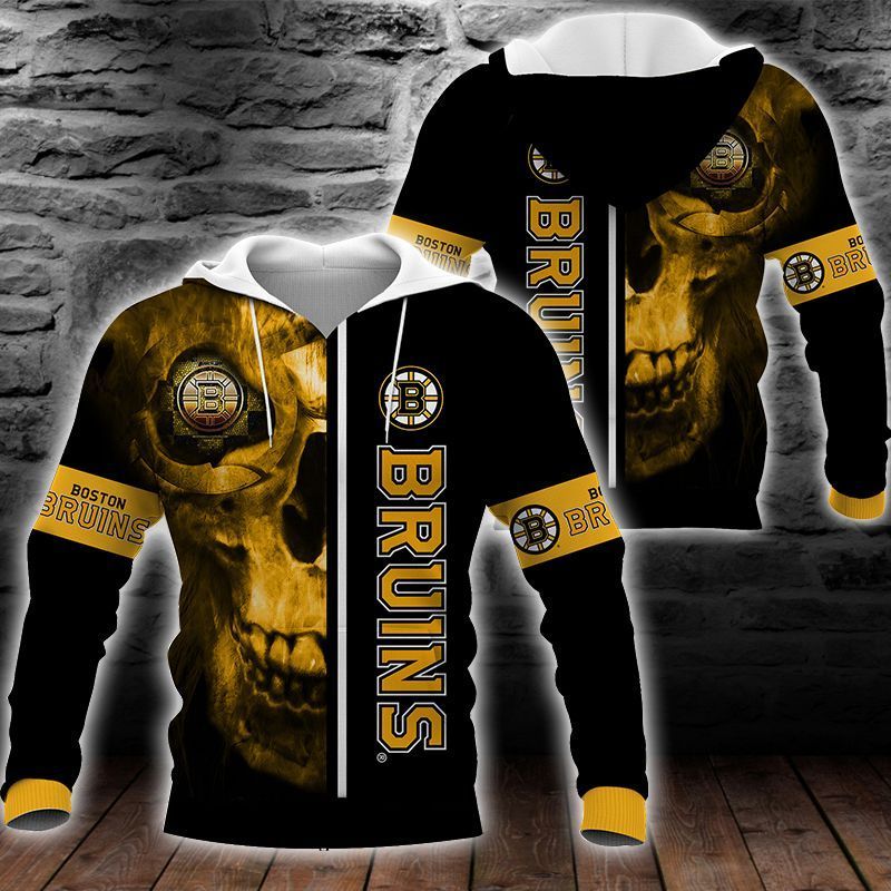 Boston Bruins Skull 3D All Over Printed Sweatshirt, Hoodie, Zip Hoodie | Nhl Special Edition Fan Gear For Men, Women