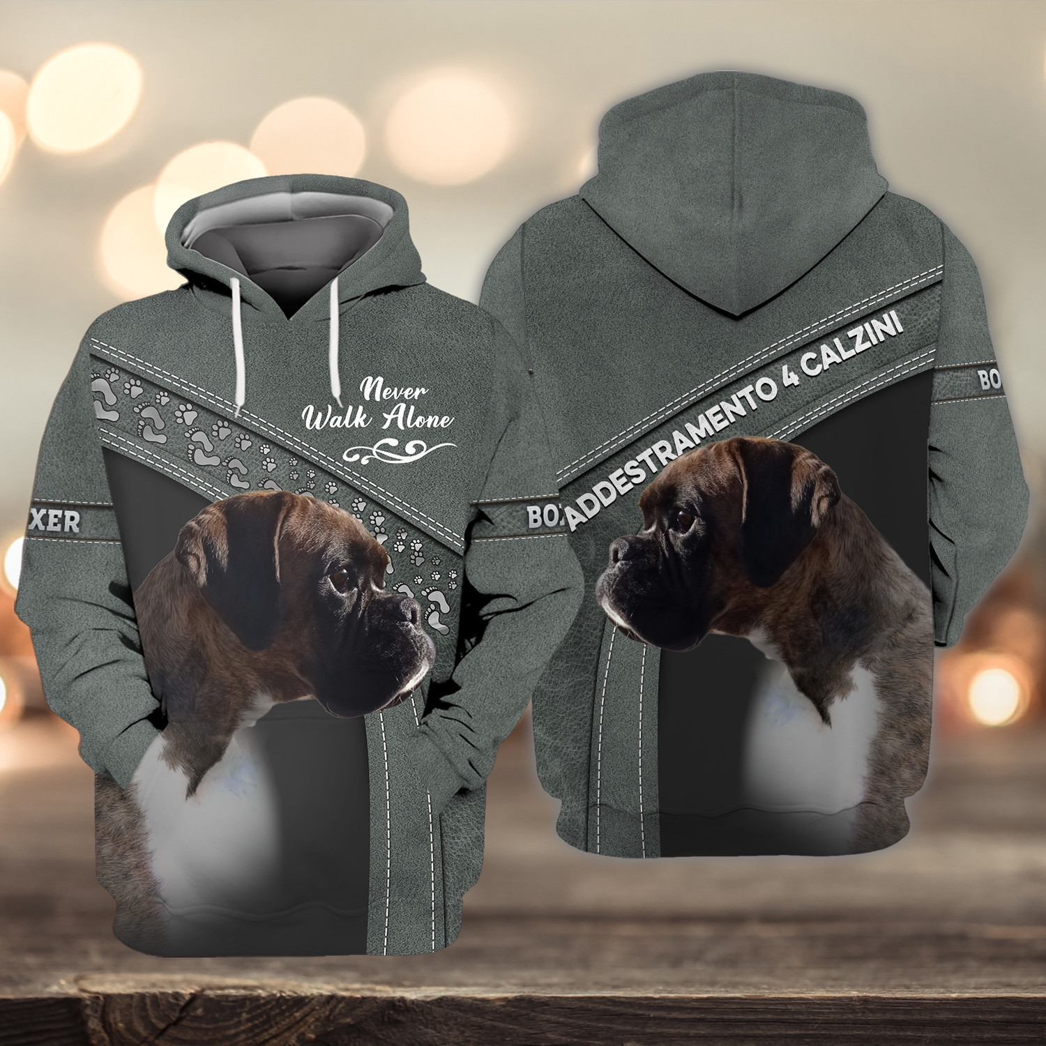 Boxer Addestramento 4 Calzini Love Never Walk Alone 3D All Over Printed Sweatshirt, Hoodie, Zip Hoodie | Fan Apparel For Men, Women