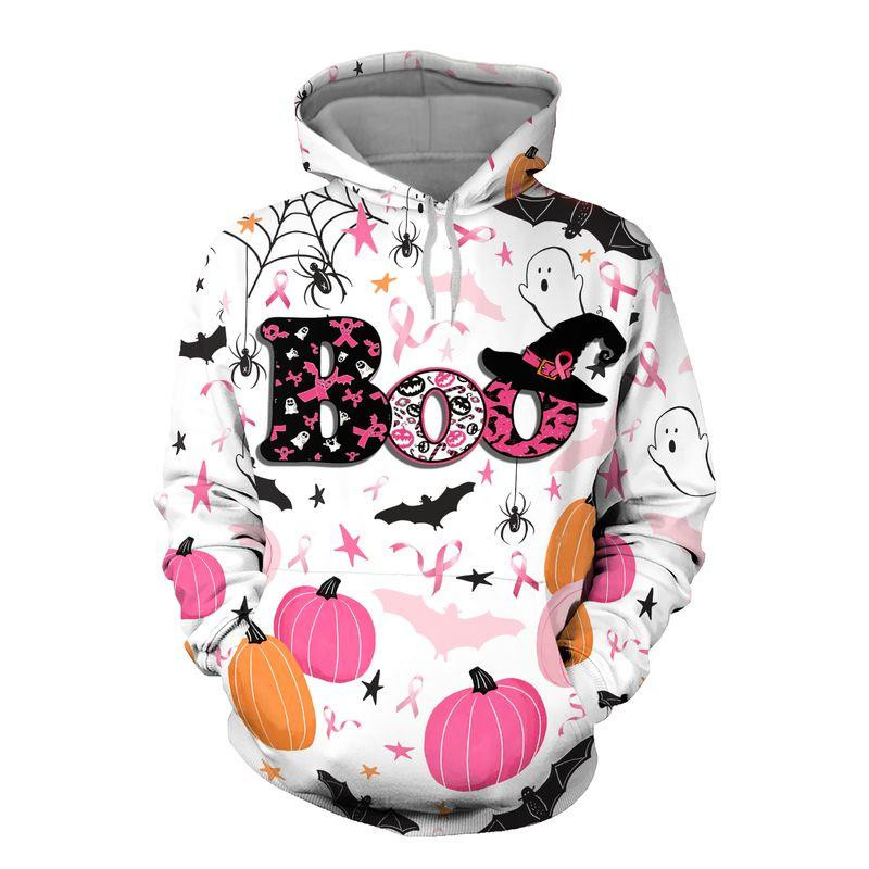 Breast Cancer Awareness - Happy Halloween 3D All Over Printed Sweatshirt, Hoodie, Zip Hoodie | Special Edition Fan Apparel For Men, Women