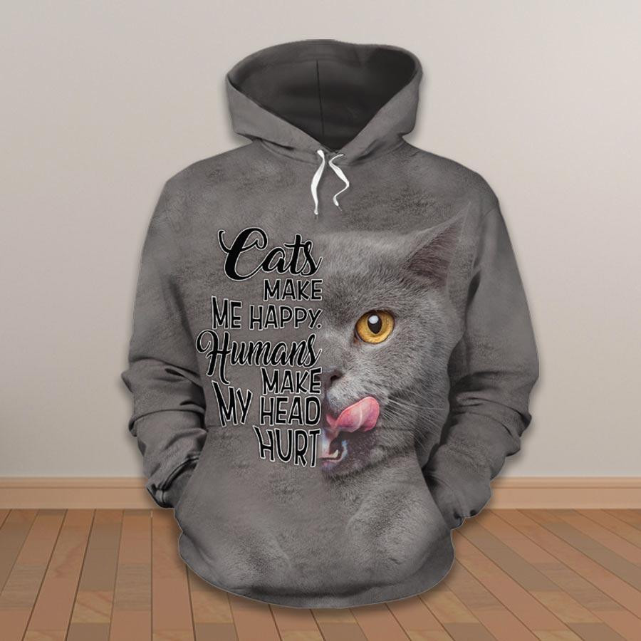 British Shorthair Cat Unisex 3D All Over Printed Sweatshirt, Hoodie, Zip Hoodie | Fan Apparel For Men, Women