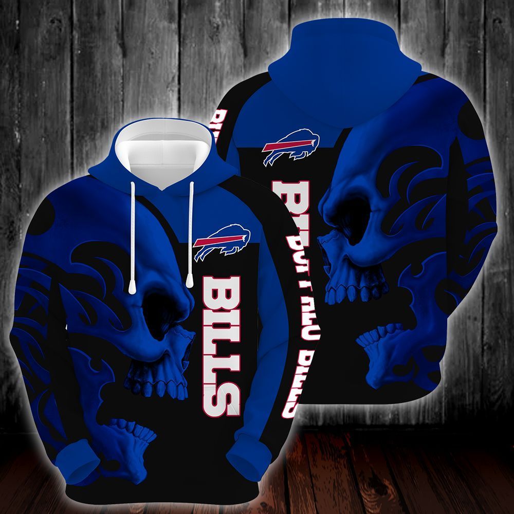Buffalo Bills Skull 3D All Over Printed Sweatshirt, Hoodie, Zip Hoodie | Nfl Special Edition Fan Gear For Men, Women