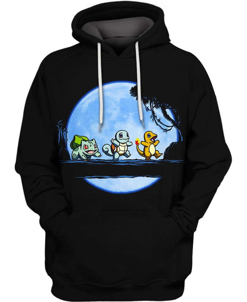 Bulbasaur Charmander Squirtle 3D All Over Printed Sweatshirt, Hoodie, Zip Hoodie | Fan Apparel For Men, Women