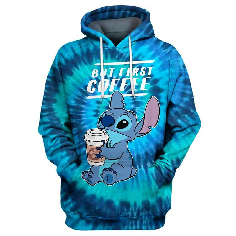 But First Coffee Stitch Tie Dye 3D All Over Printed Sweatshirt, Hoodie, Zip Hoodie | Fan Apparel For Men, Women